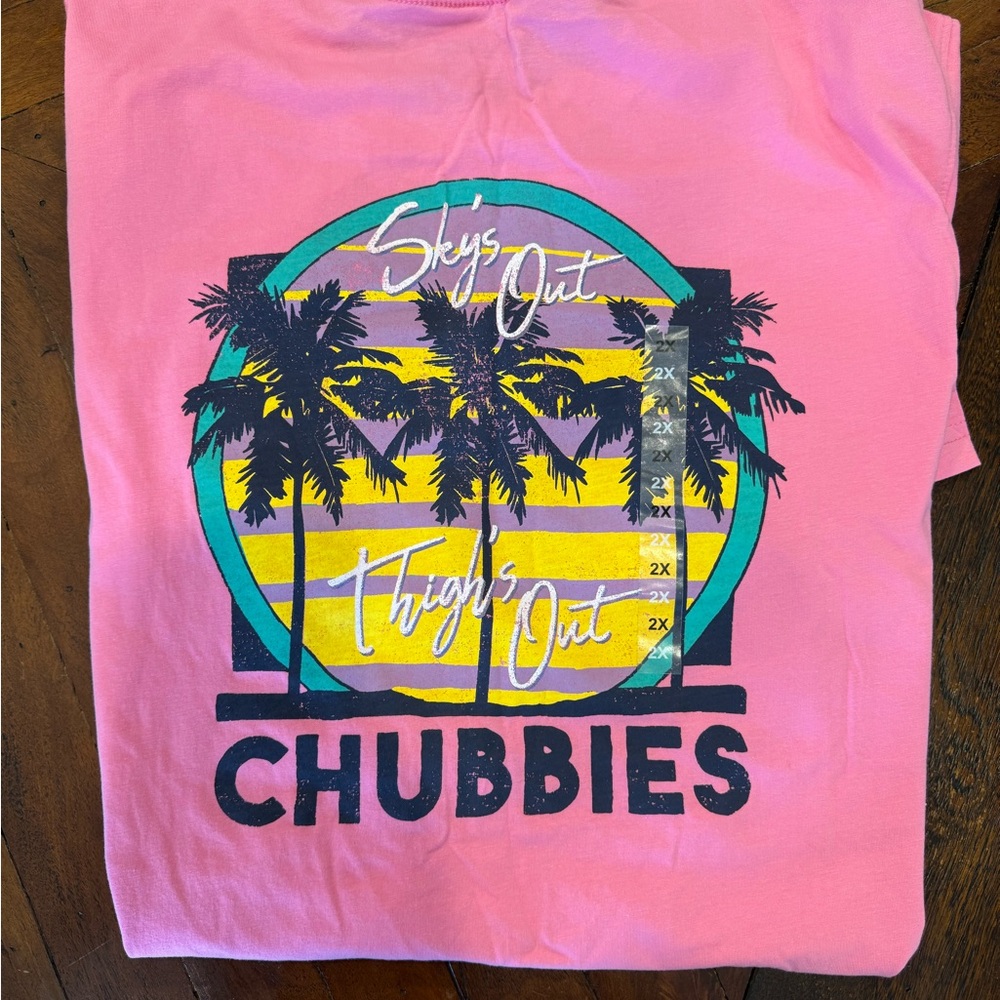 Chubbies “Sky’s Out Thigh’s Out” Pink T-shirt Men's Size XXL NTW